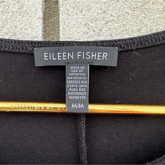 Eileen Fisher Black System Lightweight Viscose Jersey Tunic - Picture 5 of 8